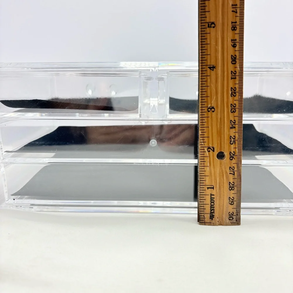 Clear Acrylic Storage Organizer with Black Accents like new!